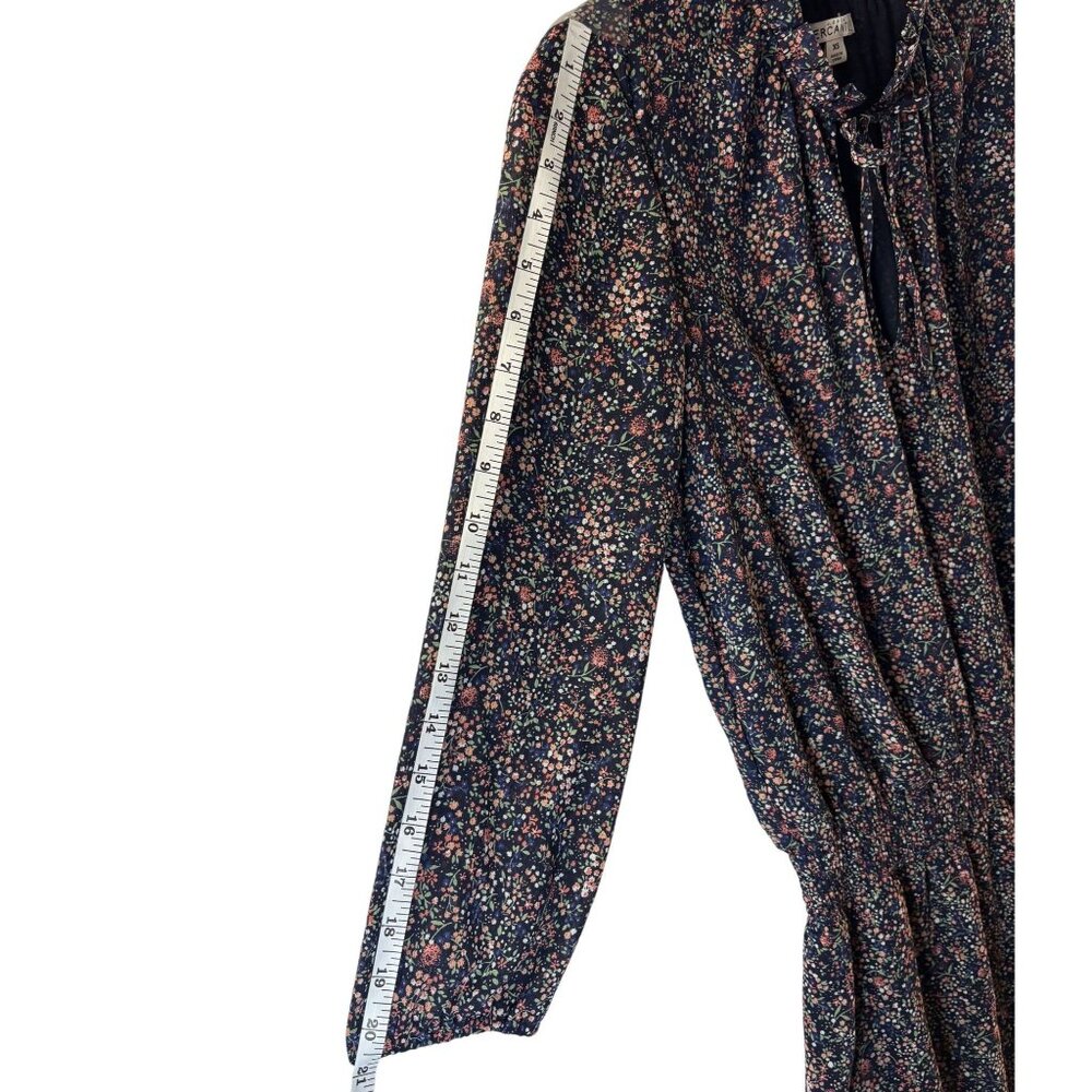 Floral Smocked Waist Mini Dress With 3/4 Sleeves & Ruffled Neckline By J Crew Me - Picture 10 of 12